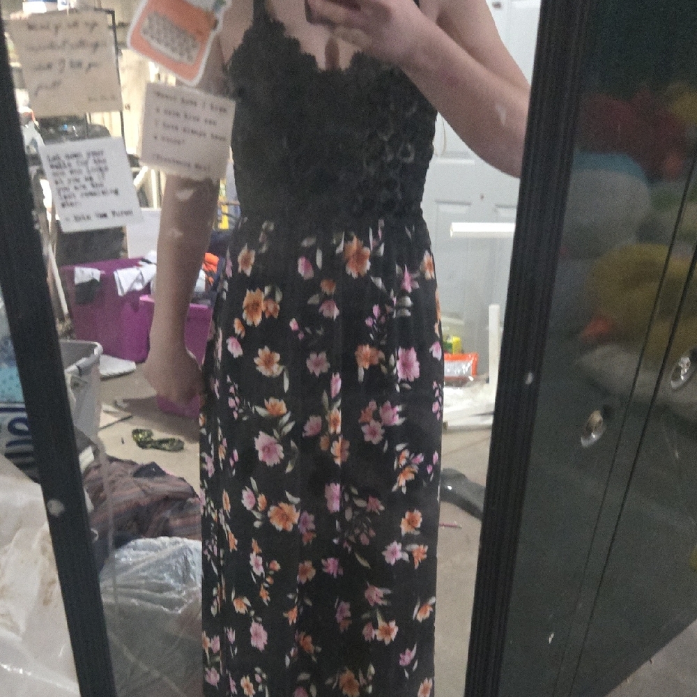No Boundaries Black Floral Maxi Dress